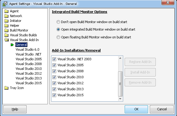 Visual Studio Add-in] セクション