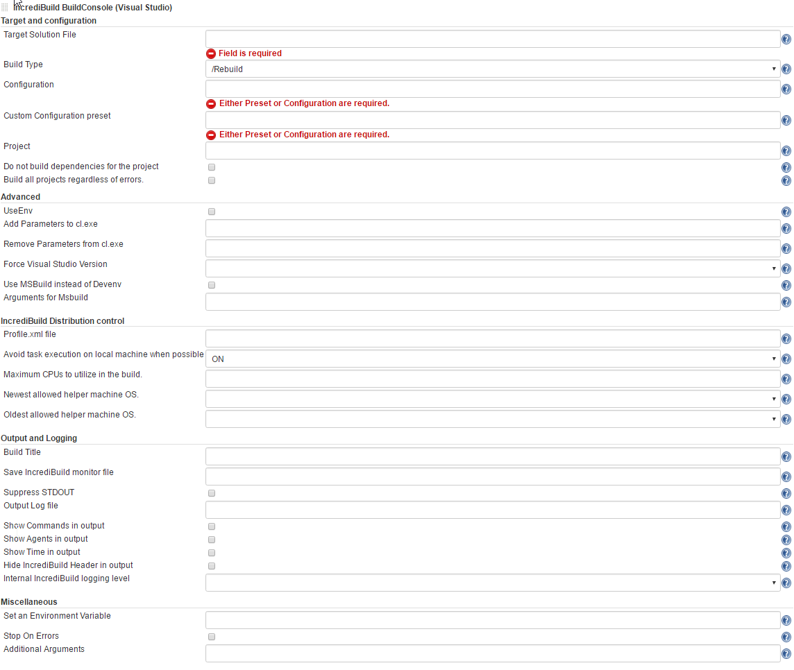 Incredibuild Jenkins plugin - Visual Studio build step