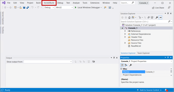 Customizing Incredibuild Options in Visual Studio