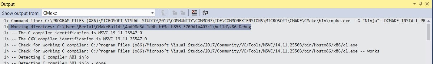 CMake workaround for VS2017